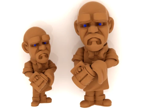 Grumpy Craftsman Character Figure 3D Модель