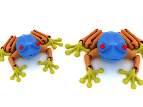 Colorful Mechanical Frog Figure 3D Modell