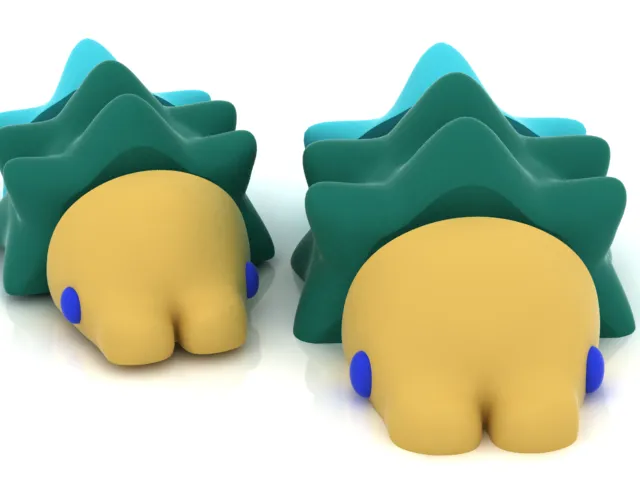 Cute Spiky Shell Creature 3D Model .c4d .max .obj .3ds .fbx .stl .blend