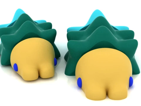 Cute Spiky Shell Creature 3D Model