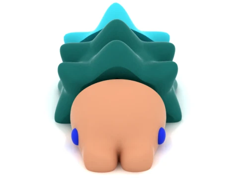 Cute Spiky Shell Creature 3D Model