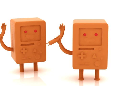 Cute Retro Game Console Character 3D 모델