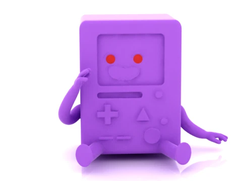 Sitting Retro Game Console Character 3D Model