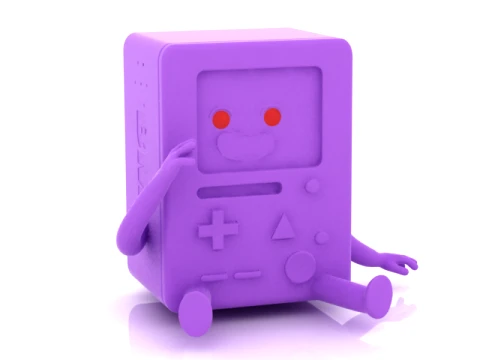 Sitting Retro Game Console Character 3D Model
