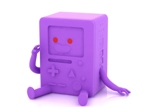 Sitting Retro Game Console Character 3D Model