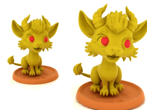 Cute Horned Goblin Creature 3D Model