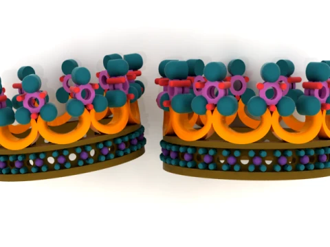 Colorful Ornamental Crown Model 3D 모델