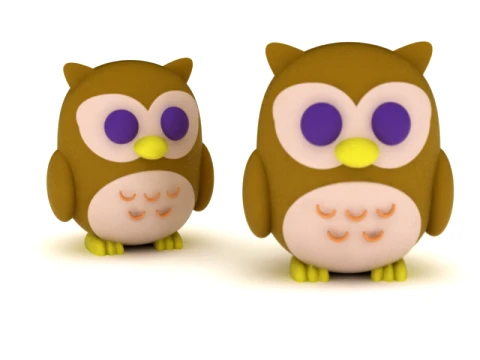 Cute Stylized Owl Figurine 3D Model