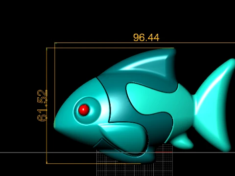 Stylized Cartoon Fish Character 3D Model