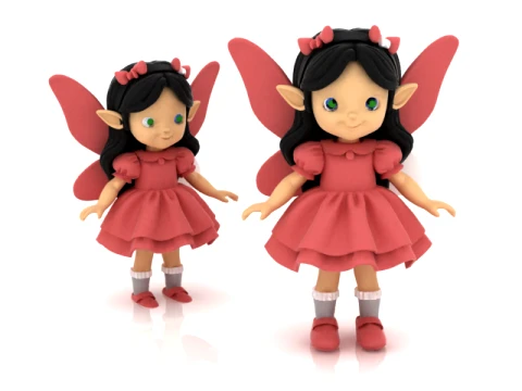 Cute Fairy Girl Figurine Modello 3D