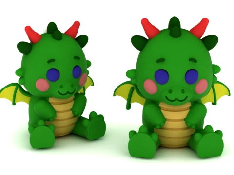 Cute Baby Dragon Figurine Modèle 3D