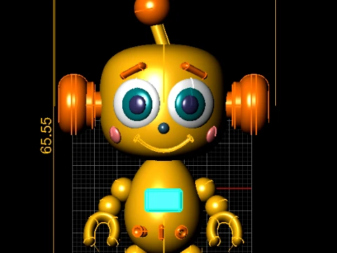 Cute Cartoon Robot Figurine 3D Model