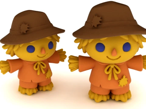 Cute Scarecrow Figurine Modèle 3D