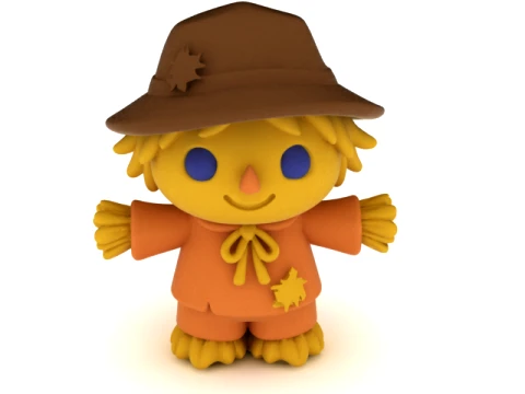 Cute Scarecrow Figurine 3D Model