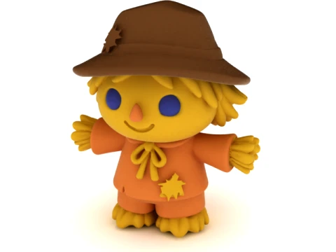 Cute Scarecrow Figurine 3D Model