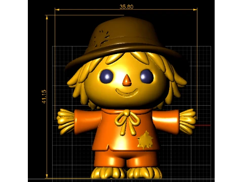 Cute Scarecrow Figurine 3D Model