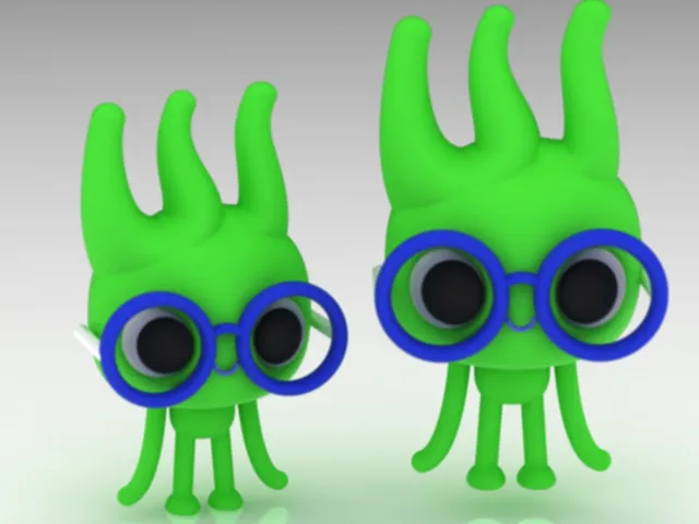Cute Green Alien Character 3D Model .c4d .max .obj .3ds .fbx .stl .blend 