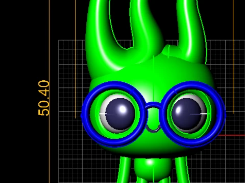 Cute Green Alien Character 3D Model