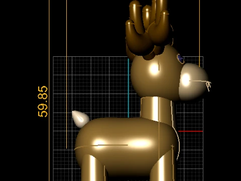 Cute Cartoon Moose Figurine 3D Model