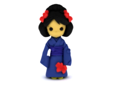 Cute Japanese Kimono Doll 3D Model