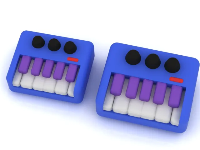 Cute Mini Synthesizer Keyboard 3D Model .c4d .max .obj .3ds .fbx .stl .blend 