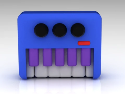 Cute Mini Synthesizer Keyboard 3D Model