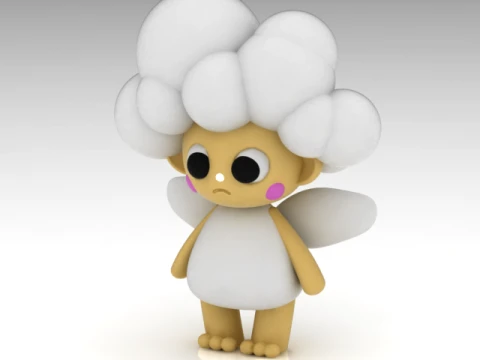 Cute Cloud Fairy Figurine 3D Model