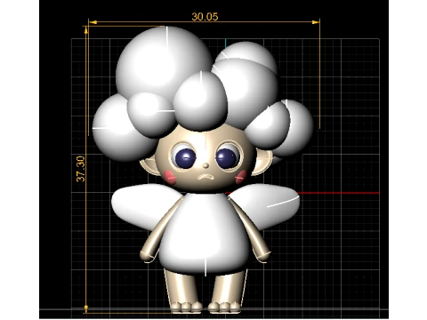 Cute Cloud Fairy Figurine 3D Model
