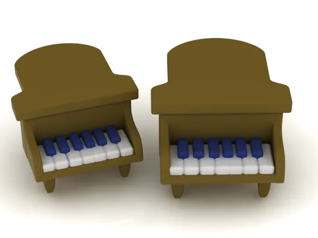 Stylized Upright Piano Model 3D Model .c4d .max .obj .3ds .fbx .stl .blend 