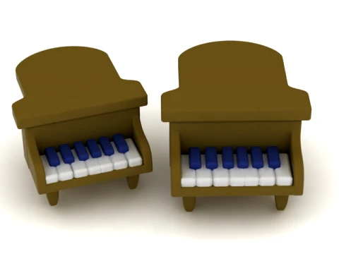 Stylized Upright Piano Model Modèle 3D
