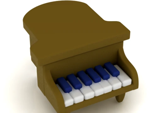 Stylized Upright Piano Model 3D Model