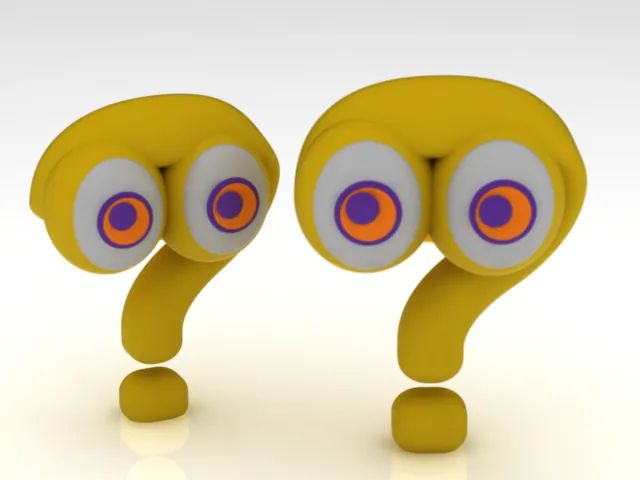 Cute Question Mark Character 3D Model .c4d .max .obj .3ds .fbx .stl .blend 