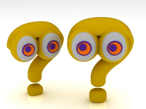 Personnage mignon de point d'interrogation Modèle 3D