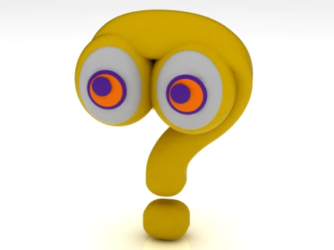 Cute Question Mark Character 3D Model