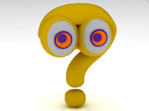 Cute Question Mark Character 3D Model