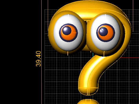 Cute Question Mark Character 3D Model