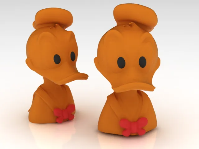 Classic Cartoon Duck Bust 3D Model .c4d .max .obj .3ds .fbx .stl .blend 