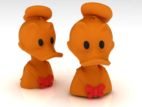 Buste de canard de dessin animé classique Modèle 3D