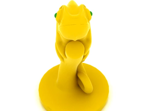 Cute Chameleon Figurine 3D Model