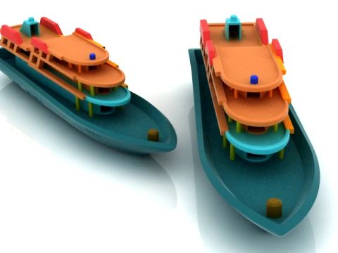 Ferry à passagers stylisé Modèle 3D