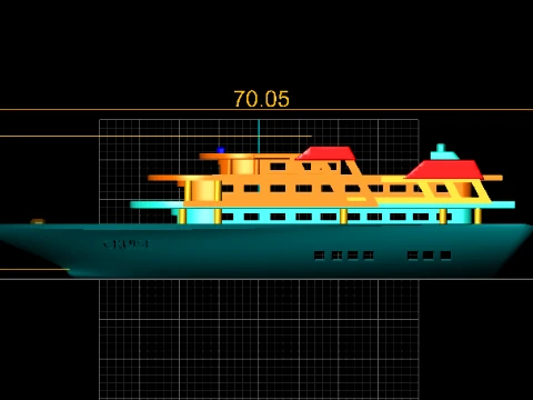 Stylized Passenger Ferry Boat 3D Model