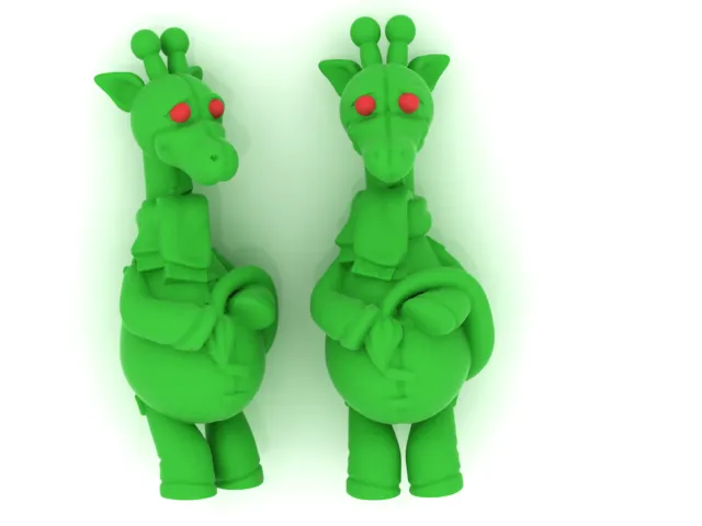 Cute Cartoon Giraffe Character 3D Model .c4d .max .obj .3ds .fbx .stl .blend 