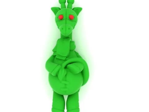 Cute Cartoon Giraffe Character 3D Model
