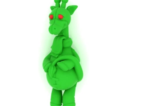 Cute Cartoon Giraffe Character 3D Model