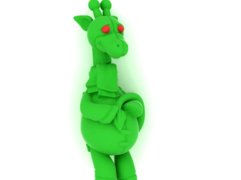 Cute Cartoon Giraffe Character 3D Model
