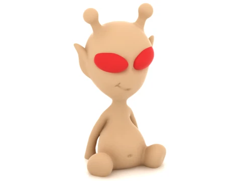 Cute Alien Character 3D Model