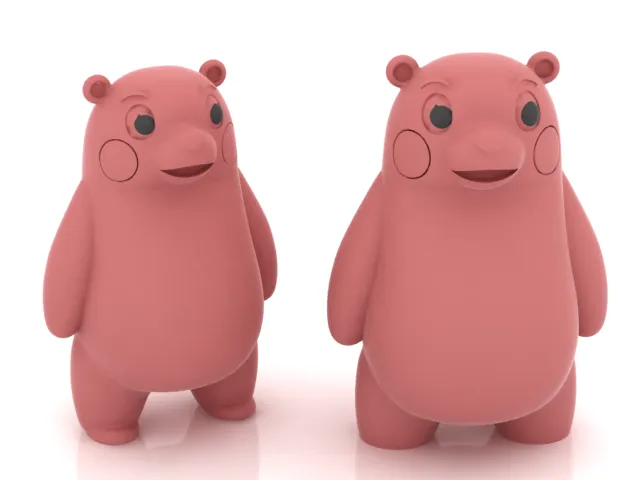 Cute Pink Bear Character 3D Model .c4d .max .obj .3ds .fbx .stl .blend 