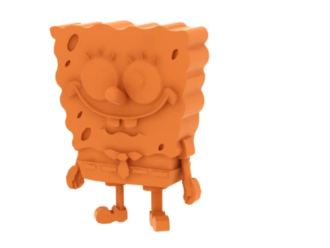 Cartoon Sea Sponge Character 3D Model