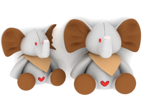 Personnage mignon d'éléphant de dessin animé Modèle 3D
