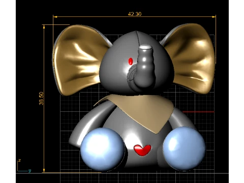 Cute Cartoon Elephant Character 3D Model